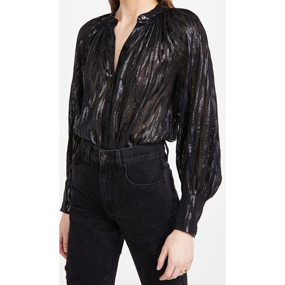 Rebecca Taylor long sleeve safari blouse sz 2